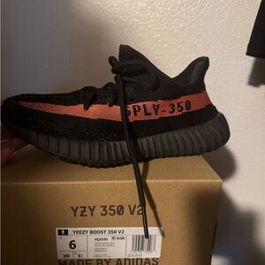 adidas Kids Black Sneakers with Coral Side Stripe